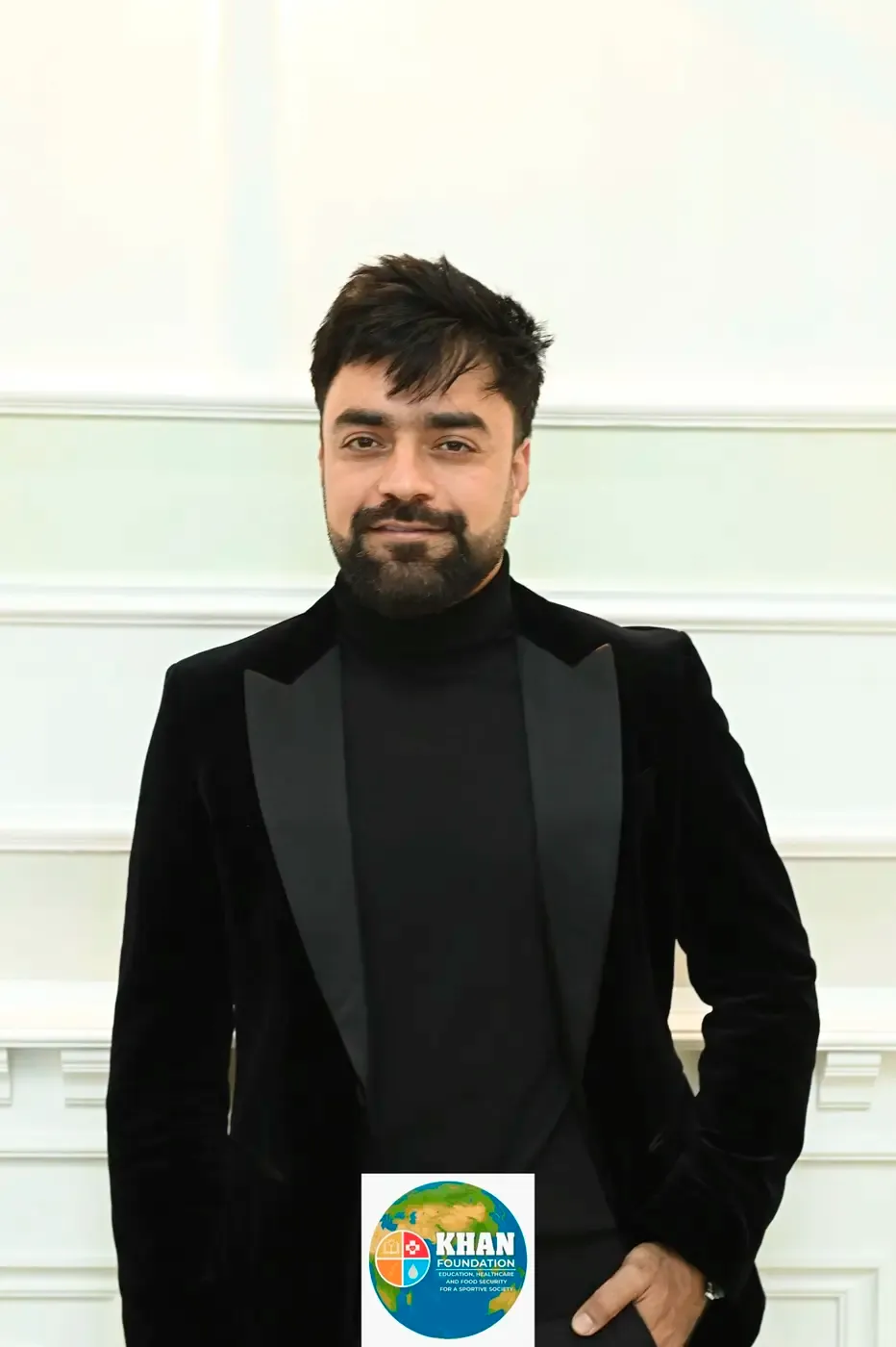 Rashid Khan during the official opening of Khan Foundation Netherlands